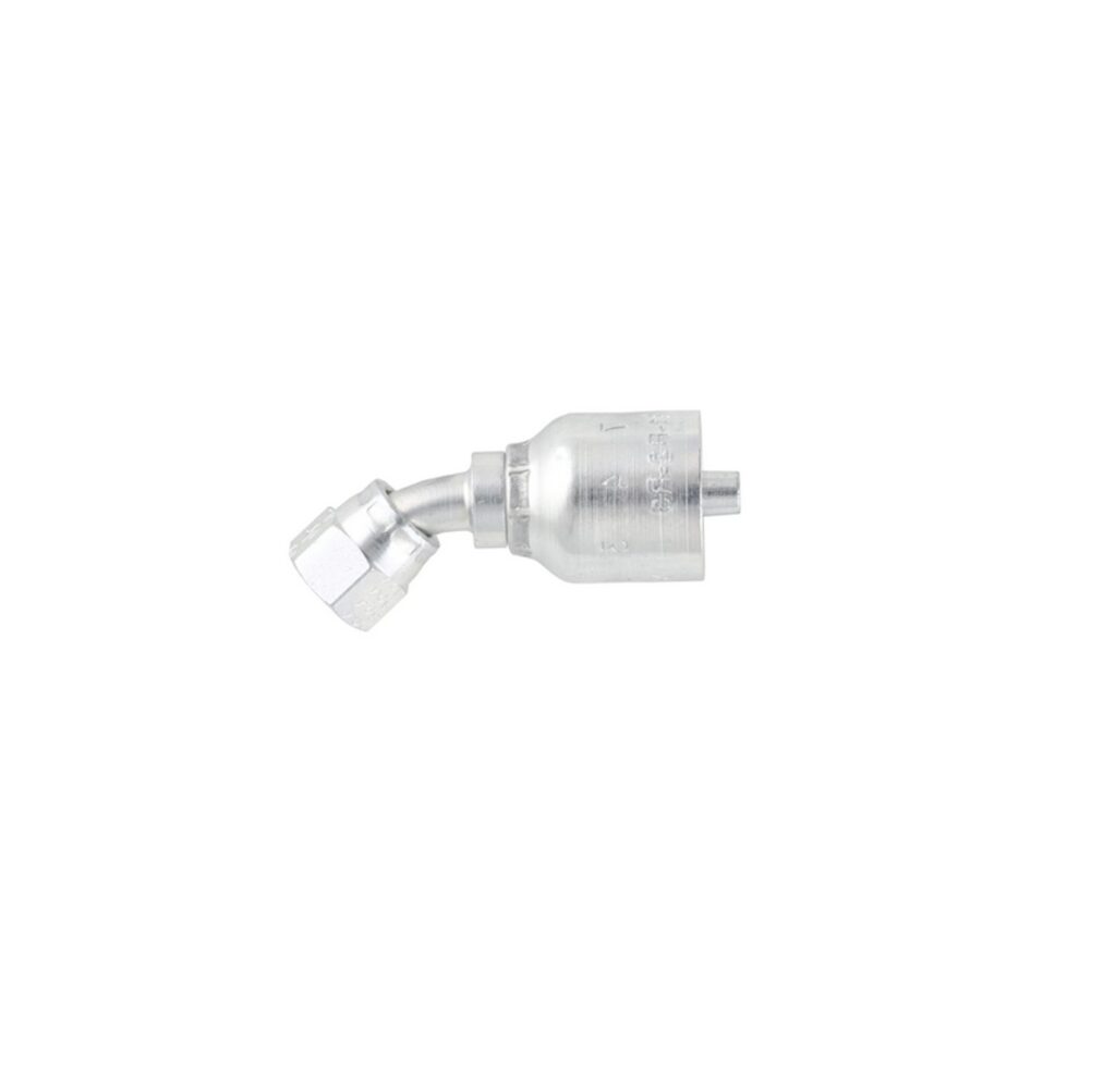 Female JIC 37° Swivel Elbow 45° Short Drop